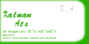 kalman ats business card